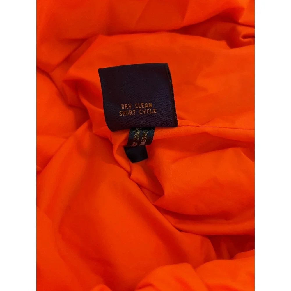 Polo Ralph Lauren Mens Performance Down Puffer Jacket Neon Orange Size Medium